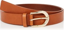 Image of Hugo boss Womens Carol Leather Belt Tan Medium Brown New 70cm (fits 24”) RRP £89