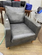 Grey Leather Armchair 
