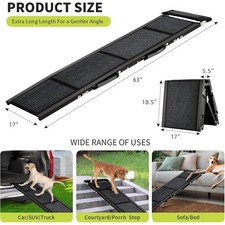 Dog Ramp Folding Pet Ramp for Large Dogs with Non-Slip Surface Portable Outdoor