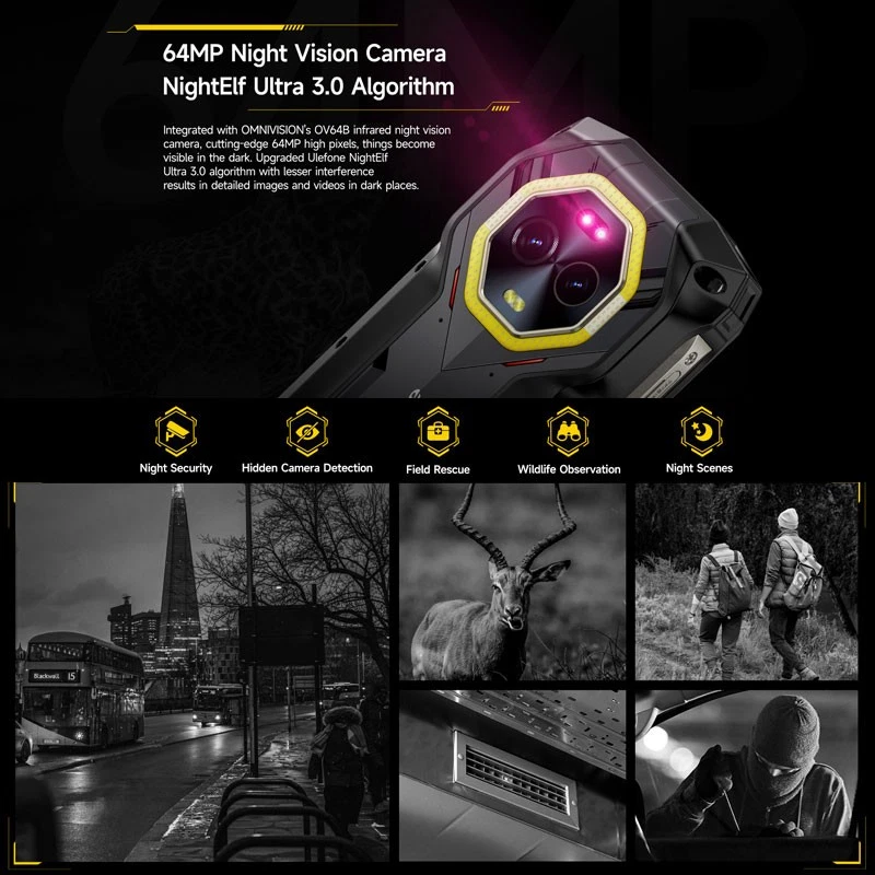 Smartphone 5G Ulefone ARMOR MINI 20 PRO Android 14 robusto externo IP68 16+256GB - Imagem 3 de 4