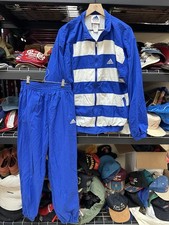 Vtg 90s Y2K Mens Adidas Nylon Tracksuit Jacket Pants Windbreaker Colorblock sz M