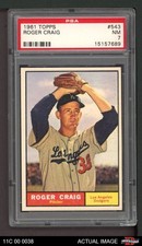 1961 Topps #543 Roger Craig Dodgers PSA 7 - NM