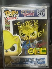 Funko Pop! Games Super Sonic GITD SDCC Exclusive JSA signed Roger Craig smith