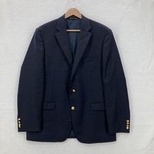 Lauren Ralph Lauren Blazer Mens 42R Navy Wool Blend Gold Buttons Two Button