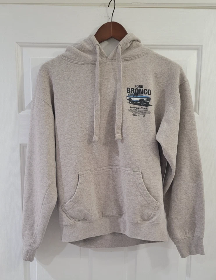 Sudadera con capucha Ford Bronco estilo vintage para hombre talla pequeña años 70 Foto 3 de 3