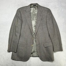 Vintage Chaps by Ralph Lauren Blazer Men's Gray Herringbone Classic USA Made