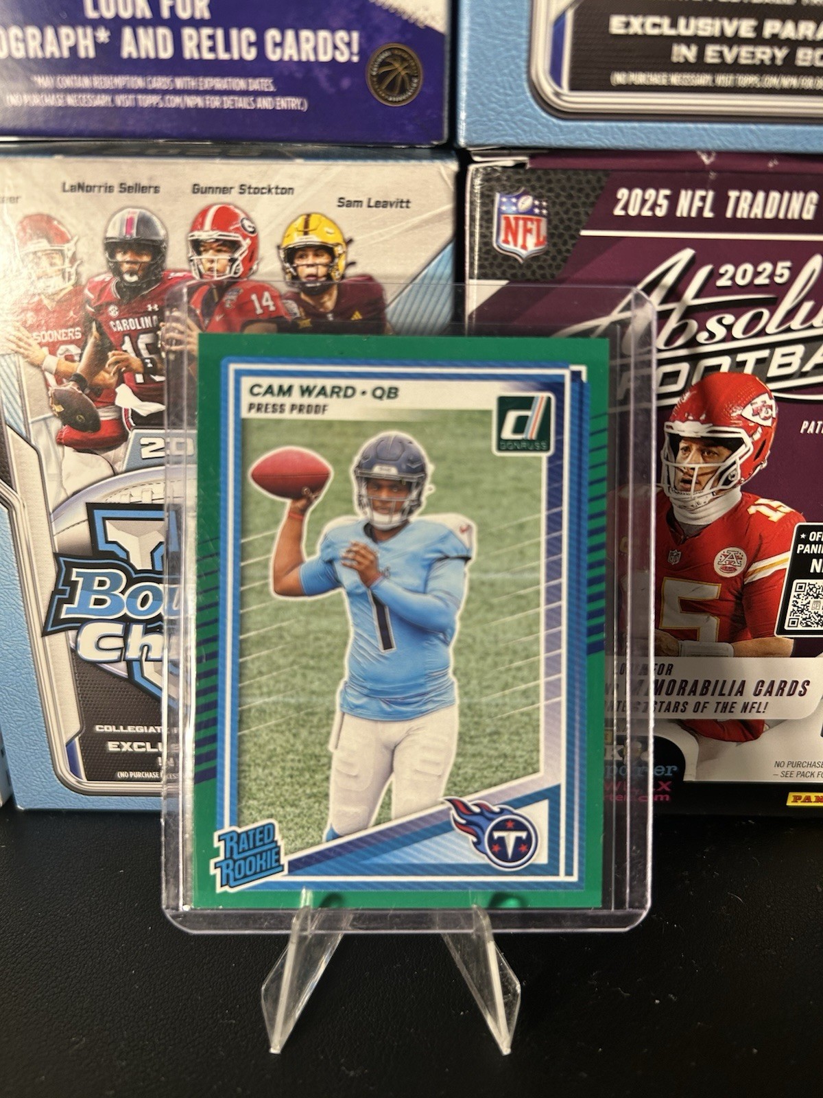 2025 Donruss Football Cam Ward Green Press Proof Rated Rookie #350