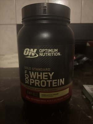 Optimum Nutrition Whey Protein Vanilla Ice Cream 31.7oz New Sealed Exp 1/2028