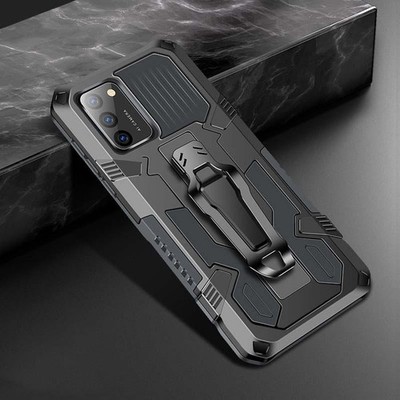 Warrior Armor Case für Samsung Galaxy A02S - Stoßfest PC + TPU (Grau)