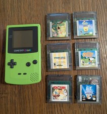 Nintendo Game Boy Color CGB-001 Green With 6 Games WORKS GREAT