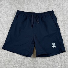 Psycho Bunny Youth Boys XL 18-20 Navy Blue 5" Mesh Lined Swim Trunks Shorts
