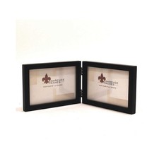 Lawrence Frames 4x6 Hinged Double Horizontal Black Wood Picture Frame - Gal...
