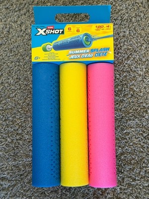 ZURU X-Shot Summer Splash Foam Water Blasters 6 Pack   Blue ,Yellow, Pink,   New