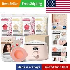Wax Kit Pink Digital Hair Removal Waxing Kit for Women  Men Hot Wax Warmer P...