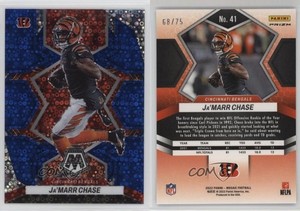 2022 Panini Mosaic No Huddle Blue Mosaic Prizm /75 Ja'Marr Chase #41