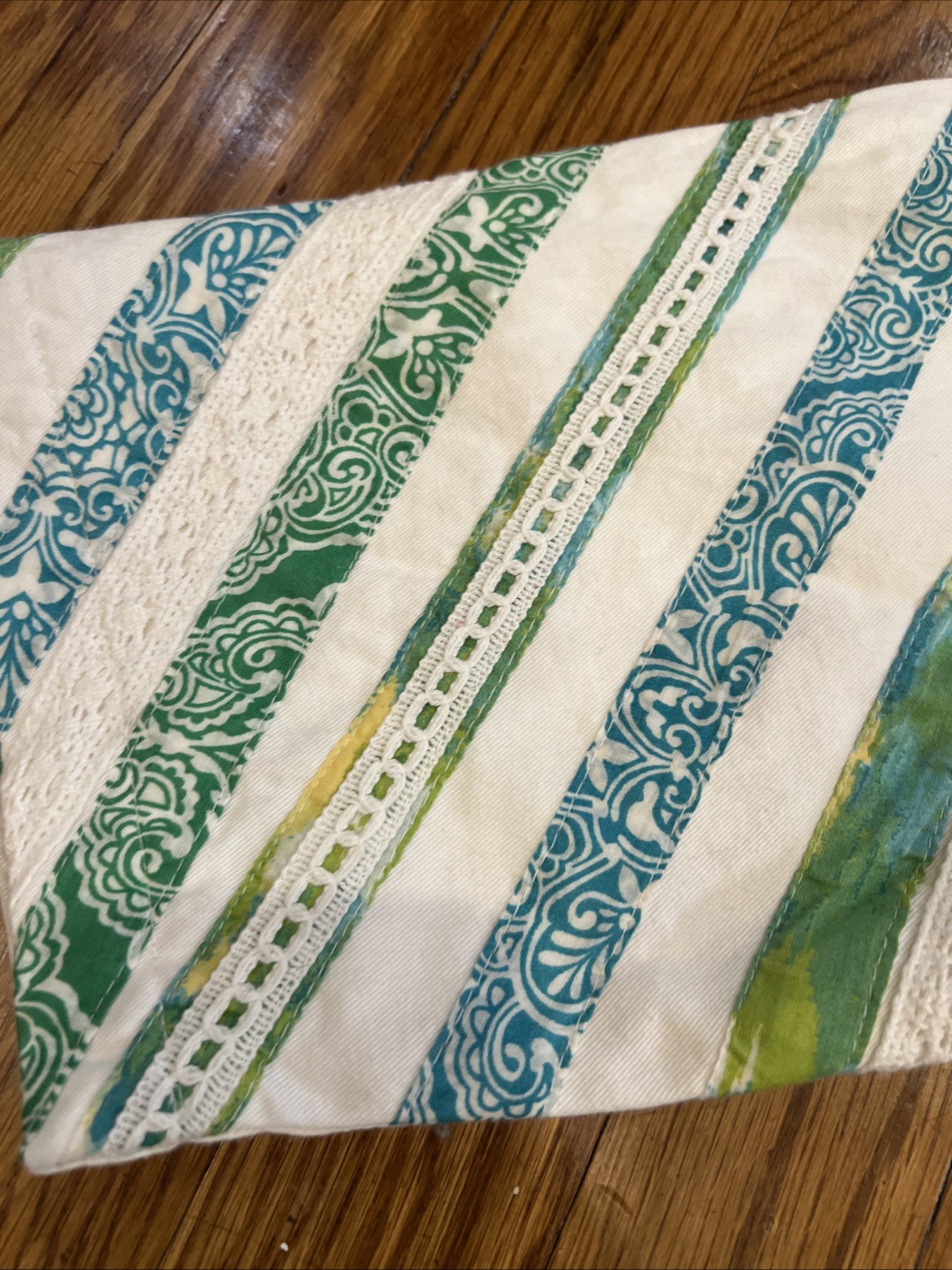 Choices White Blue Green Patchwork Jacket XL Cott… - image 6