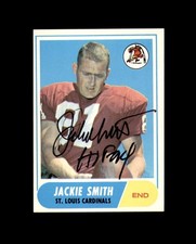 Jackie Smith Signed HOF 1968 Topps St. Louis Cardinals Autograph