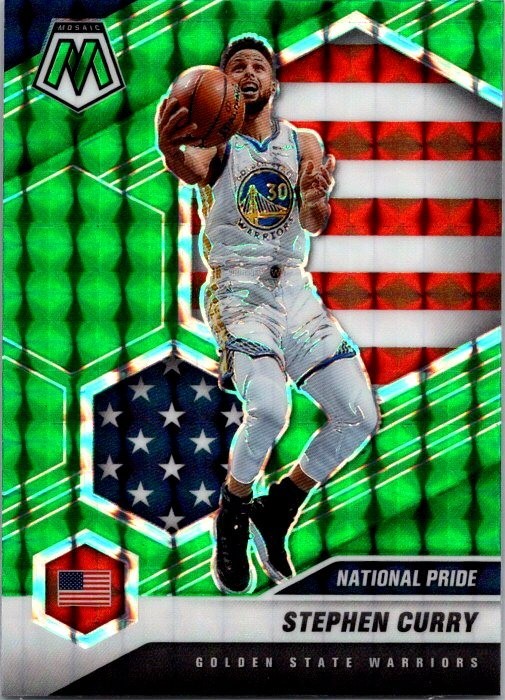 2020-21 Panini Mosaic - National Pride Stephen Curry #249 Green Mosaic Prizm