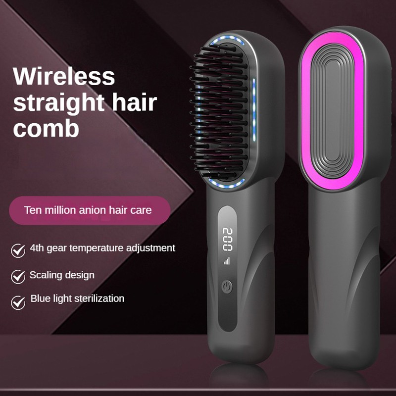 Wireless Hair Straight Comb Electric 4 Speeds Beauty Hair Styling Tool Hair Care
