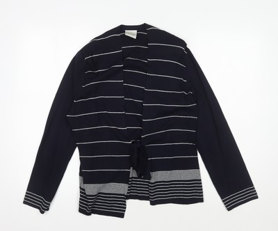 Eastex Damen blau gestreift vorne offen Cardigan Größe 10