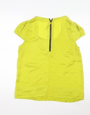 Zara Basic gelbe Kurzarmbluse für Damen, Größe 2