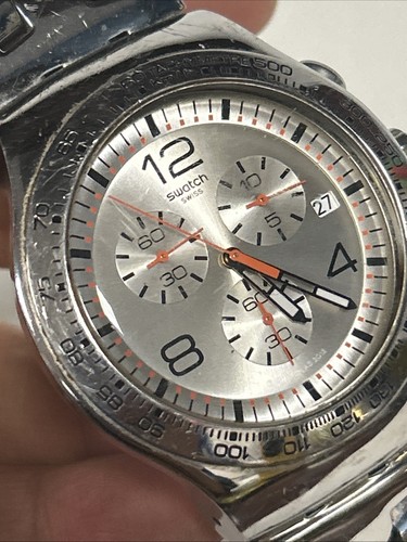 Swatch Irony Silverish Cronografo Uomo Quarzo YVS405G Usato - Foto 4 di 12
