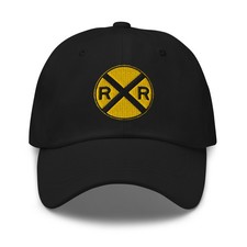 Embroidered Railroad Crossing Sign Dad hat