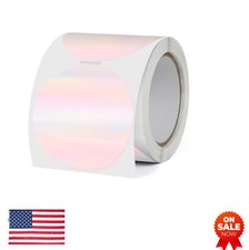 Holographic Round Thermal Labels 2 Inch 50 mm Vinyl Waterproof 300 PCS
