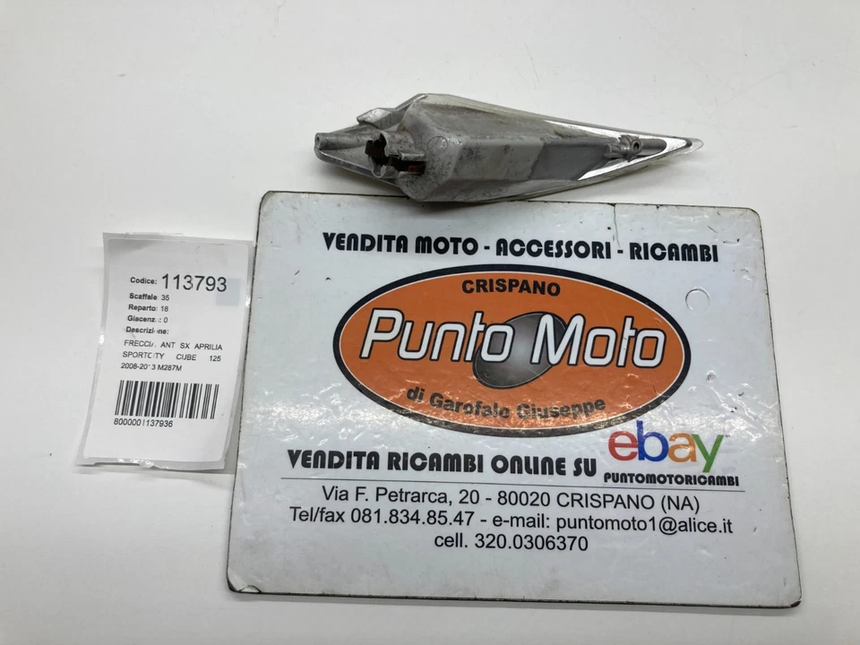 FRECCIA DI DIREZIONE ANTERIORE SINISTRA APRILIA SPORTCITY CUBE 125 2008-2013 - Immagine 3 di 4