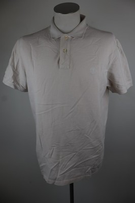 Timberland Herren Polo Shirt Casual Vintage Baumwolle Weiß Größe L Regular