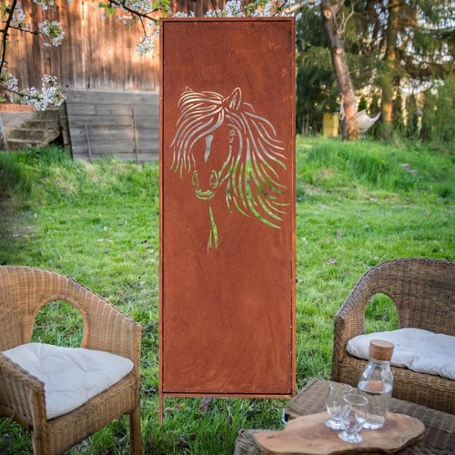 OSŁONA PRYWATNOŚCI 4x - RDZA DEKORACJA OGRODOWA 160x50CM OSŁONA PRZED WIATREM METAL WYGLĄD RDZY RDZA SZLACHETNA - Zdjęcie 4 z 4