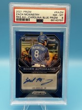 2021 Panini Prizm -Rookie Autographs Zach McKinstry #RA-ZM Blue Prizm 1/50 PSA 8