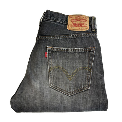 Levi's 505 Jeans Herren W33 L30 Grau Regular Fit Straight Denim Zip Vintage Y2K
