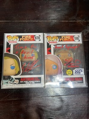 2 Autographed Funko Pop Fire Force Author and Hibana