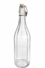 Vintage Italian 1L Clear Glass Swing Top Bottle Made in Italy 12 tall