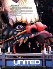 1988 United Airlines: Lets Do Lunch Vintage Print Ad