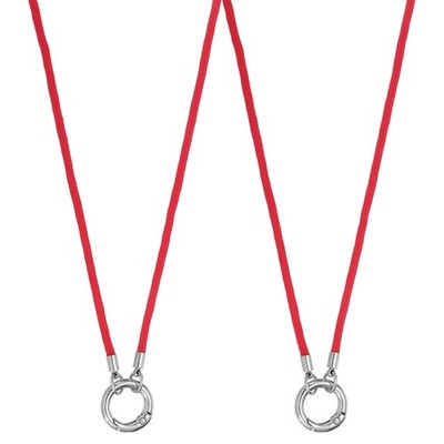 2 Stück Damen Brillenhalter, Ring Halskette rund rot für Brille