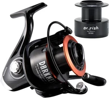 Dr.Fish Darkness Spinning Reel 8000/9000 Surf 9000(with Spare Spool), Black 