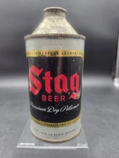 Early Stag Beer Conetop Beer Can Griesedieck Western Bellville Il Vintage Cone