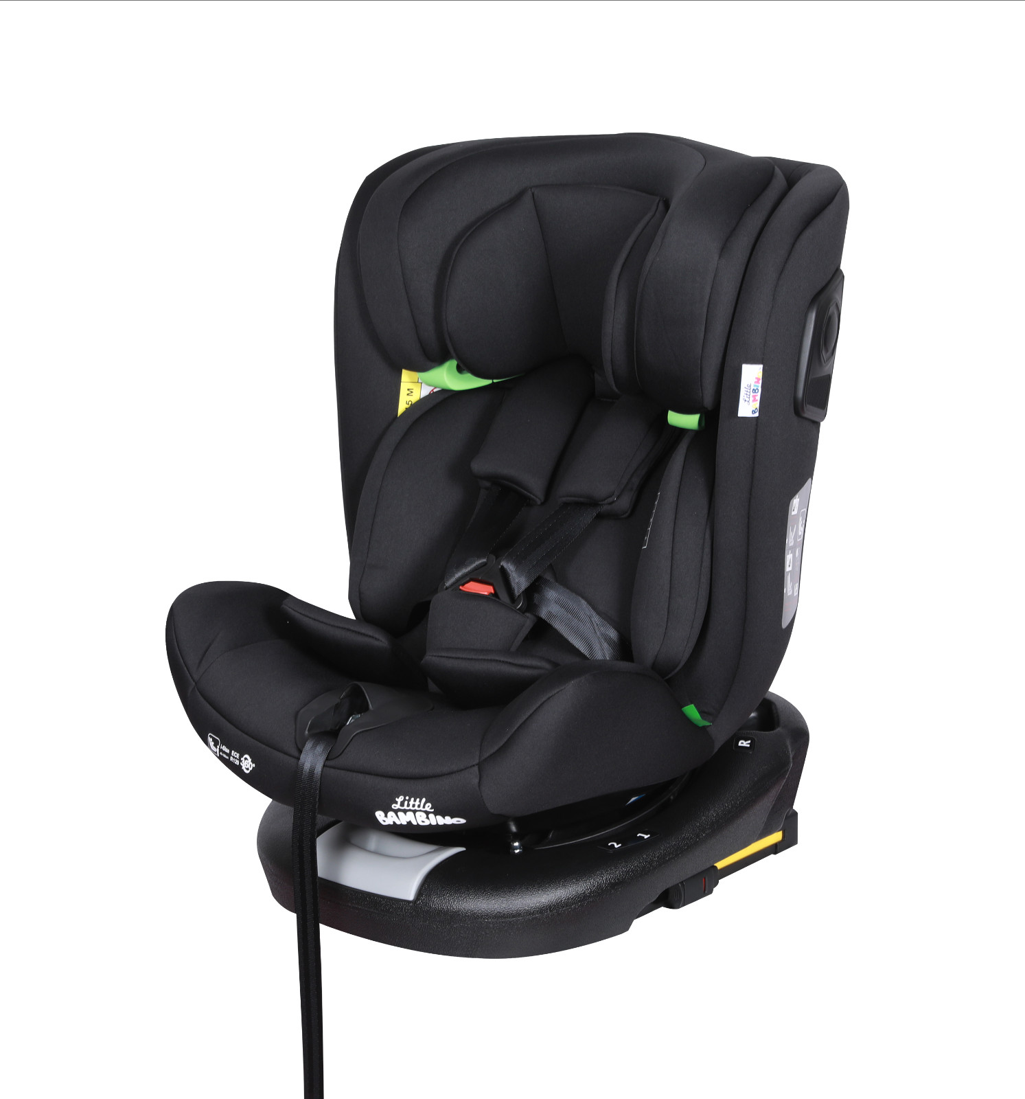 Seggiolino auto 360 giri ISOFIX i-Size nero 40-150 cm bambino bambino rialzo