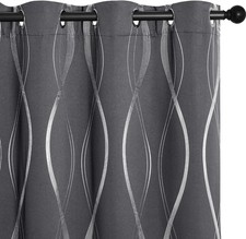 NICETOWN Grey Blackout Curtains 84 inch 52"W x 84"L Pack of 2 , 1-grey