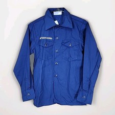 Boy Scouts of America Official Navy Blue Youth Shirt Long Sleeve sz 14 NEW R1