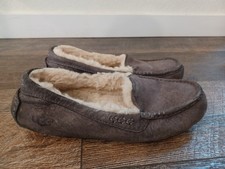 UGG Ansley gray Suede Fur Slippers Womens Size 8