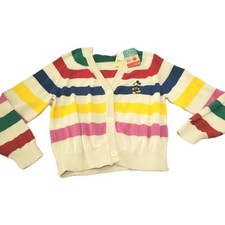 Disney 100 Retro Reimagined Striped Cardigan Sweater Mickey Mouse NWT Size: Lg