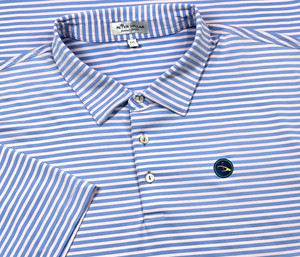 Peter Millar Polo Performance Shirt 2XL Blue Pink Summer Comfort Eagle Point