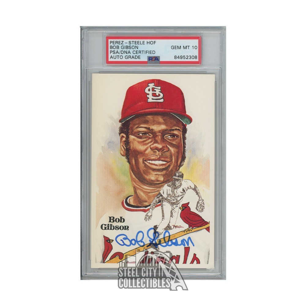 Bob Gibson Autographed St Louis Cardinals Perez-Steele Postcard - PSA/DNA 10