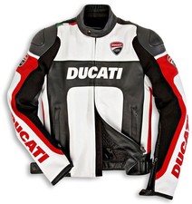 Giacca in pelle da motociclista Ducati nuova per uomo giacca da corsa moto pilota