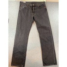 Levis 501 Original Fit Jeans Mens 36x34 Black Straight Leg Button Fly Denim 1212