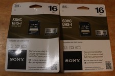 NIP 2 Sony 16GB SDHC UHS-1 Memory Cards High Speed SF16UY/TQMN