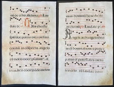 Antiphonary Parchment Vellum Manuscript 17th Century Music 010